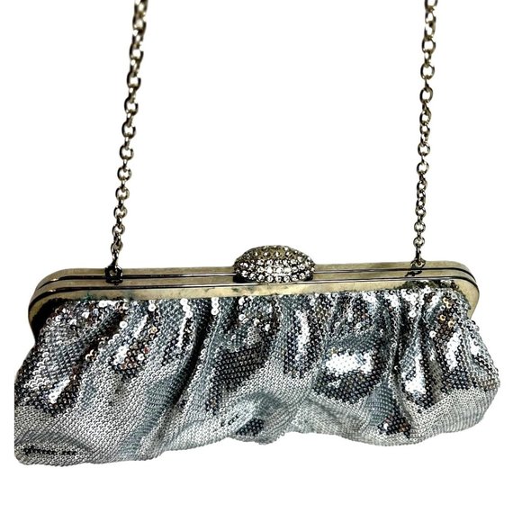 Jessica McClintock sequin clutch shoulder bag - Picture 2 of 9